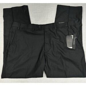 NWT MEN GREG NORMAN LUXE SLIM FLAT FRONT 80/20 DRESS Pt -brown- W40x L‎ 30